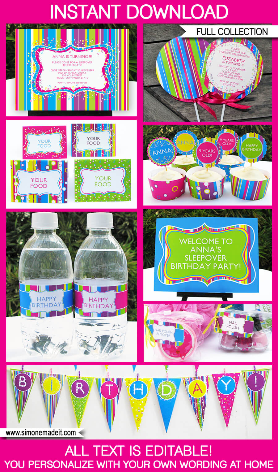 Candyland Party Printables, Invitations & Decorations