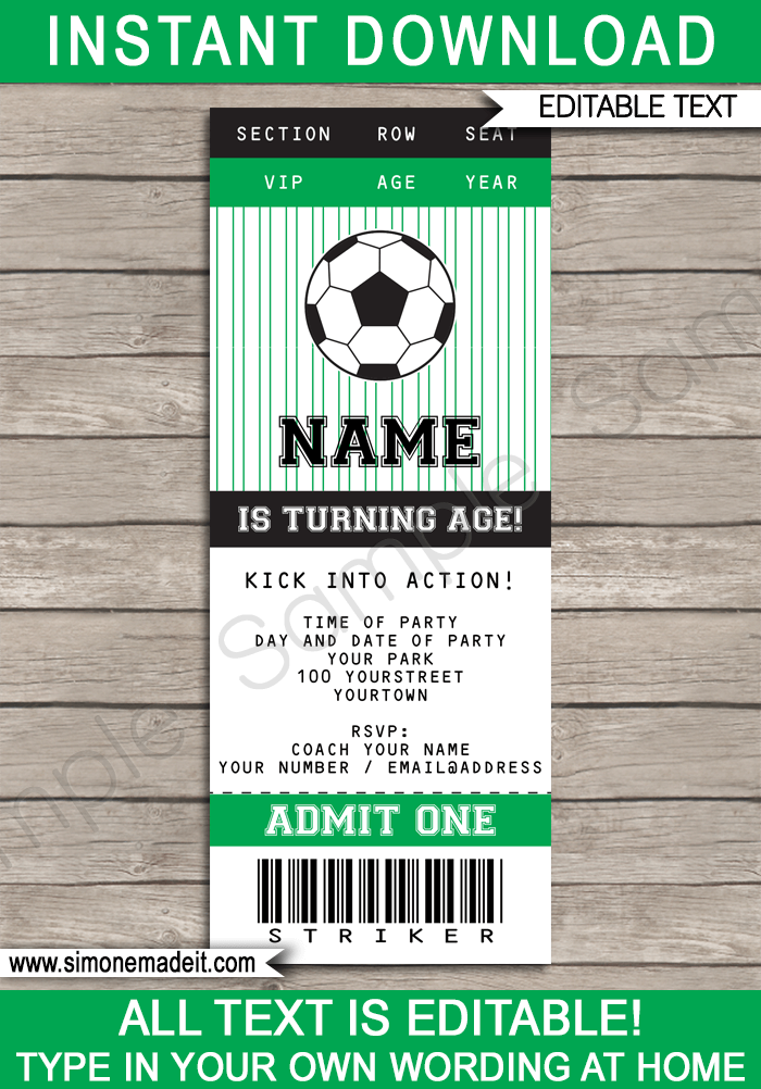 15 Ticket Party Invitations Printable PNG US Invitation Template