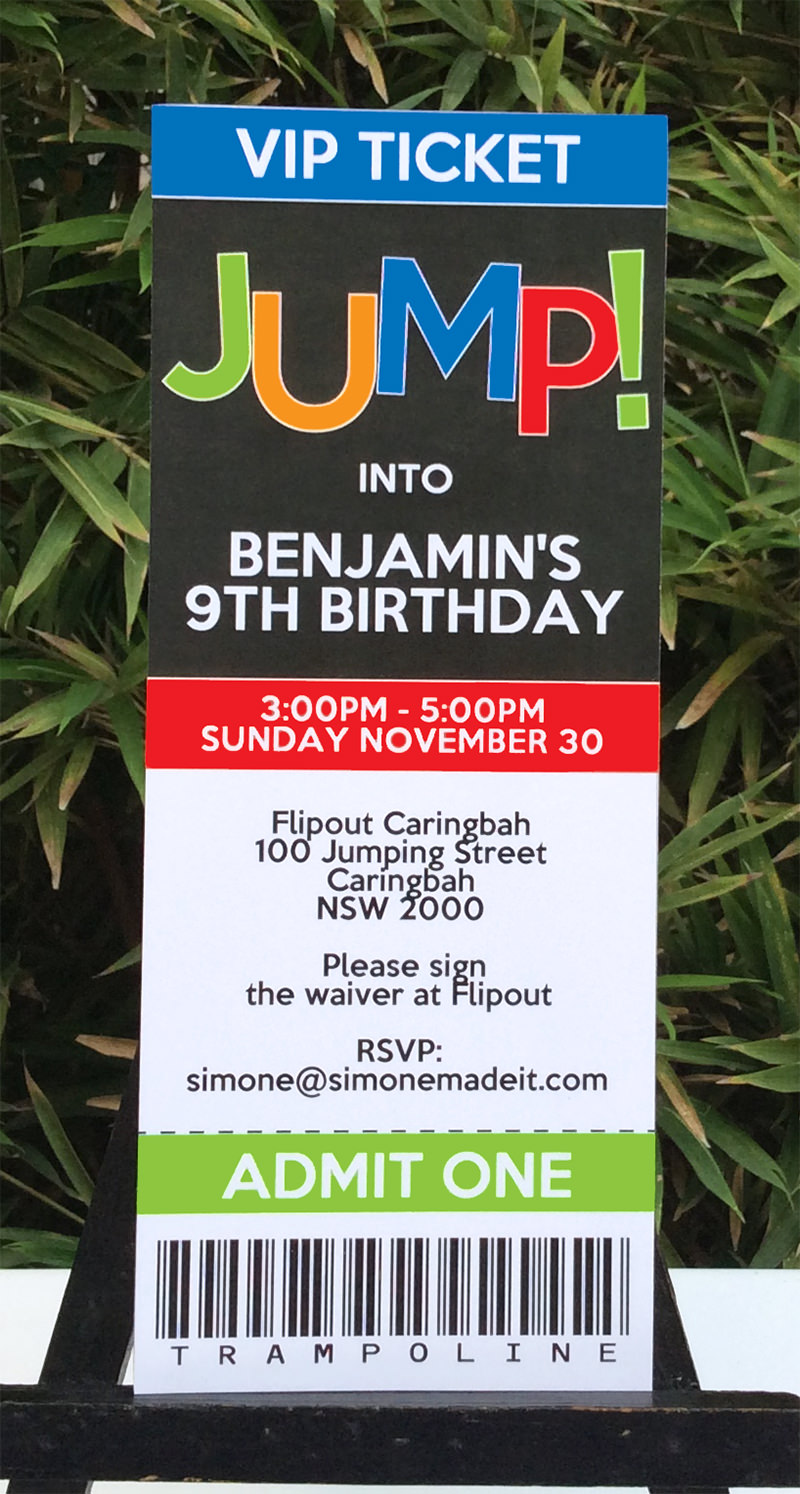 Trampoline Birthday Party Invitations Printable Templates