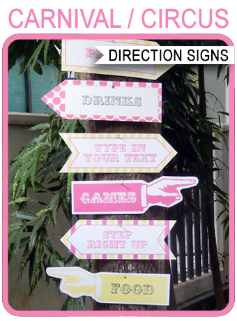 Printable Carnival Signs - Direction Arrows
