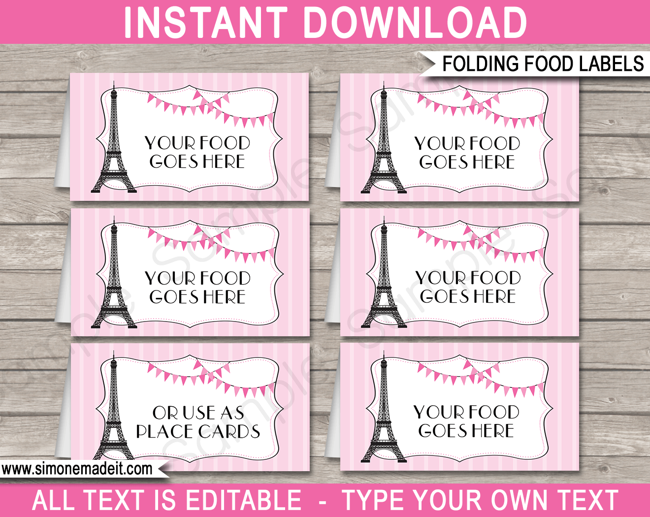 food labels template