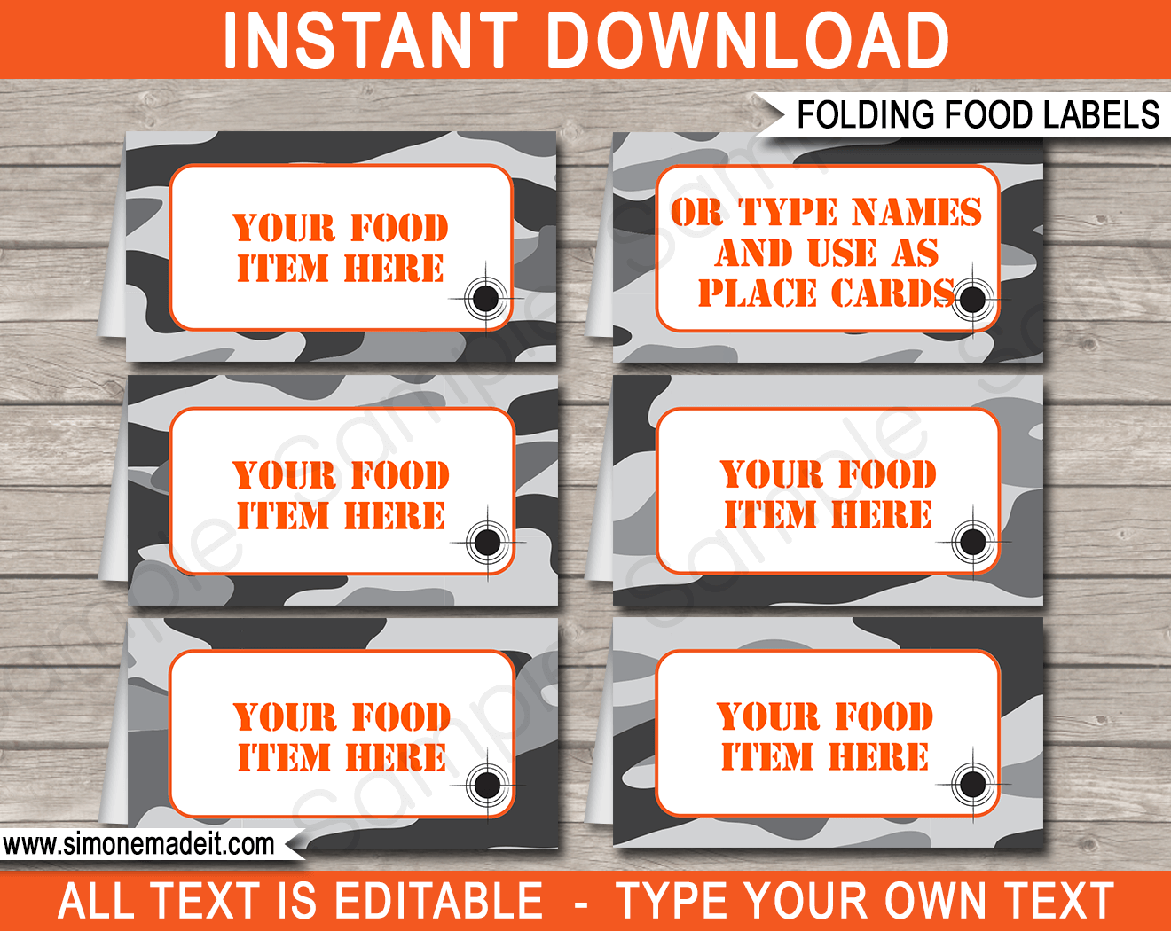 buffet card template