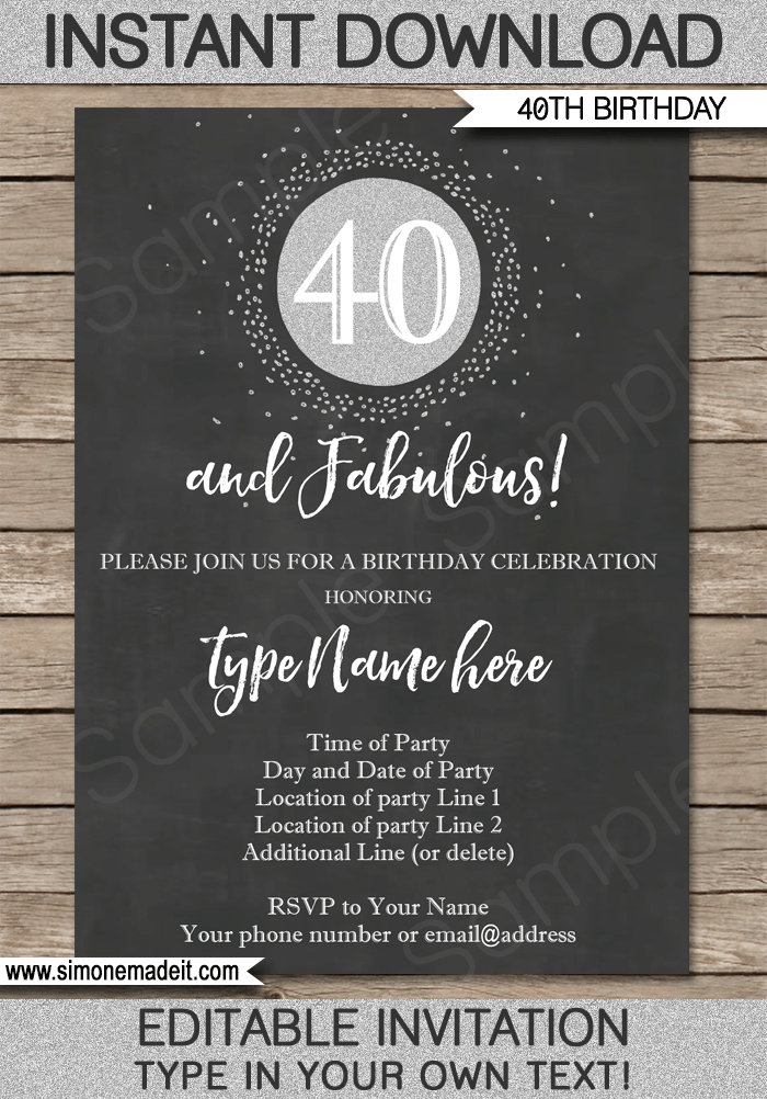 chalkboard-40th-birthday-invitation-template-silver-glitter