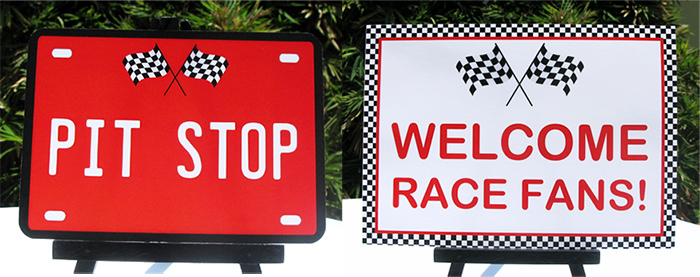 Race Car Party Signs | Printable Template