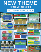 Sesame Street Birthday Party Printables - Editable Templates