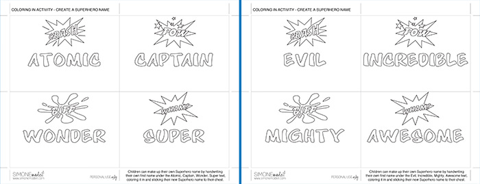 Superhero Party Coloring in Activity