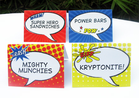 Superhero Party Food Labels | Printable Template