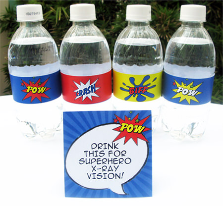 Superhero Party Water Bottle Labels | Printable Template