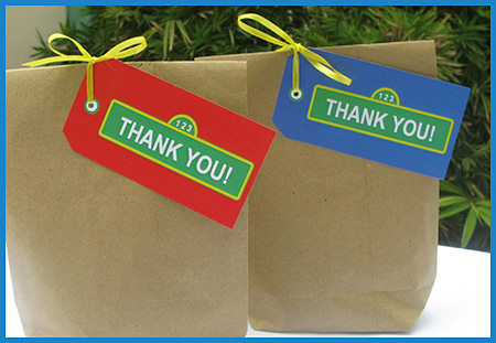 sesame street thank you tags