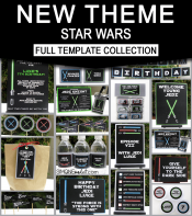 Star Wars Birthday Party Printables - Editable Templates
