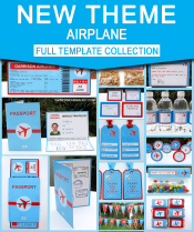 Airplane Birthday Party Printables - Editable Templates