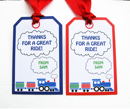 Train Birthday Party Favor Tags | Printable Template
