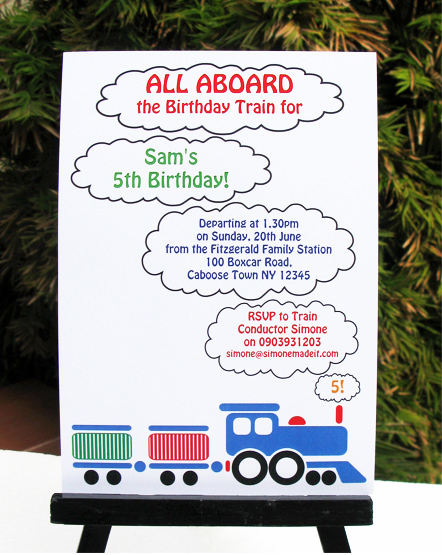 Train Birthday Party Invitations | Printable Template