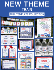 Train Birthday Party Printables - Editable Templates