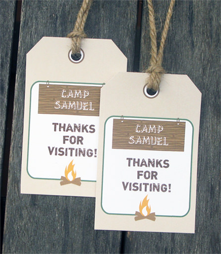 Camping Party Favor Tags | Printable Template