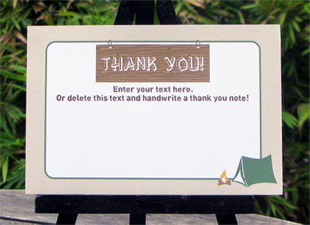 Camping Party Thank You Notes | Printable Template