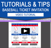 Editable Baseball Ticket Invitations - Video Tutorial