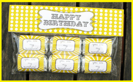 Sunshine Birthday Party Favors | Printable Template