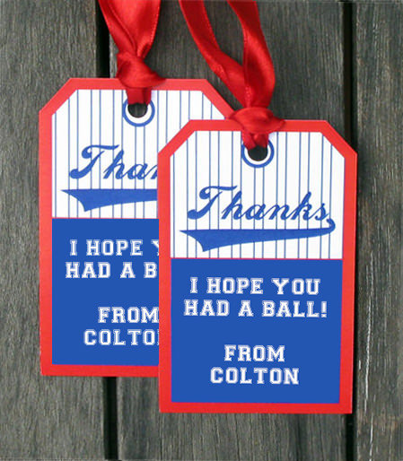 baseball birthday party favor tags | printable template