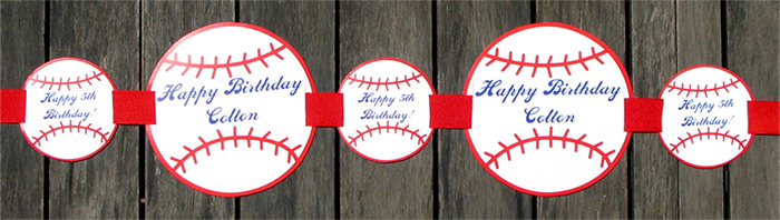 baseball birthday party garland | printable template