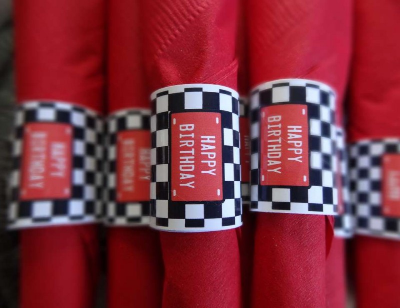 Race Car Birthday Party Napkin Holders