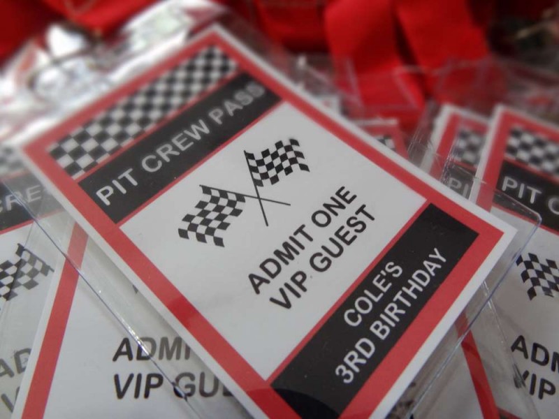 Race Car Birthday Party Pit Crew Pass