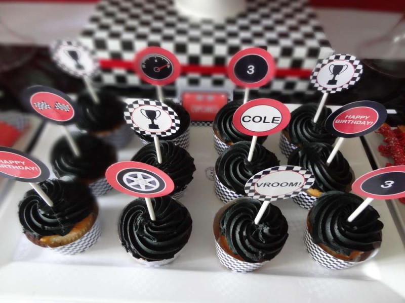 Race Car Birthday Party Cupcakes