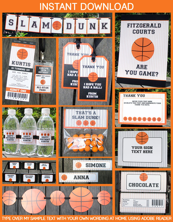 Basketball Ticket Invitation & Printable Party Collection