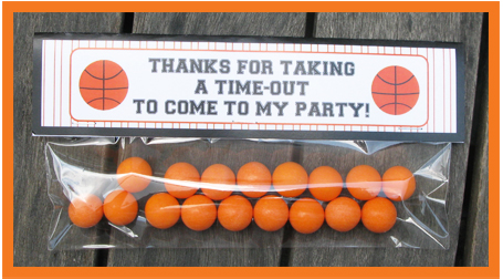 Basketball treat bag topper