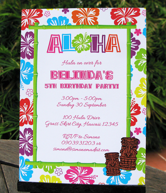 Luau Birthday Party Invitations | Printable Template