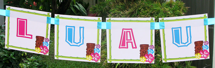 Luau Birthday Party Banner | Printable Template