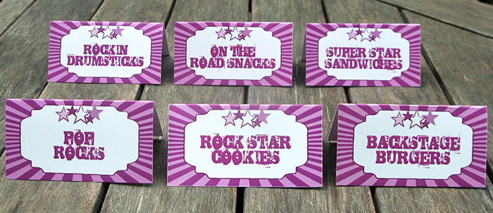 Rockstar Birthday Party Food Labels | Printable Template
