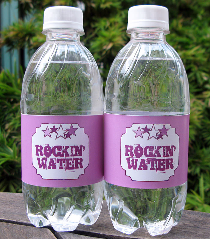 Rockstar Birthday Party Water Bottle Labels | Printable Template