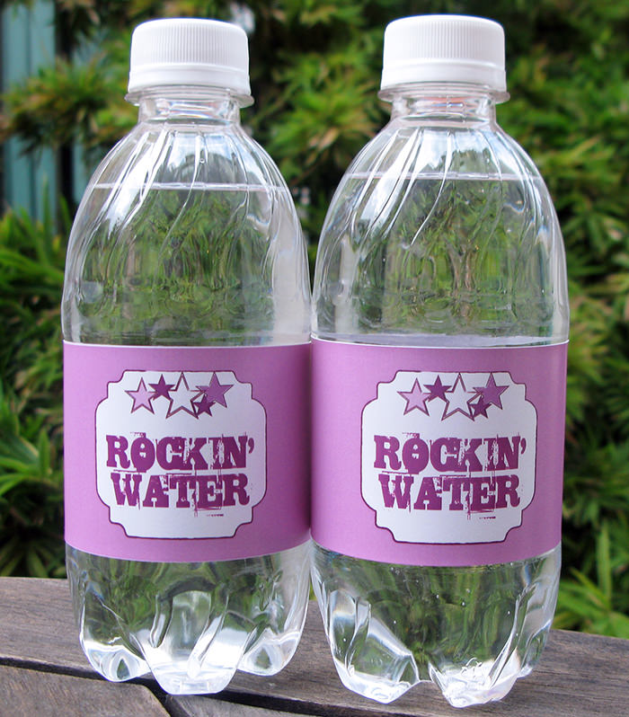 Rockstar Birthday Party Water Bottle Labels | Printable Template