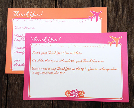 LUAU Birthday Party thank you notes | Printable template