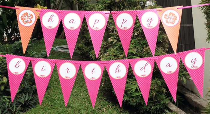 Luau Birthday party banner | Printable Template