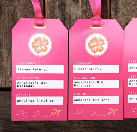 Luau Birthday party luggage tags | Printable Template