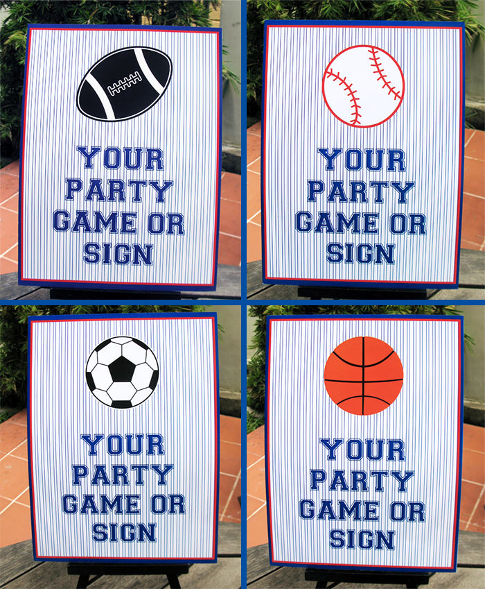 printable all-star birthday party game signs