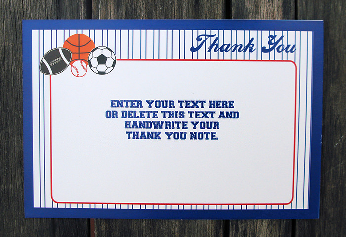All Star Party Thank You Notes | Printable Template