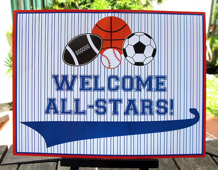 all-star birthday party welcome sign