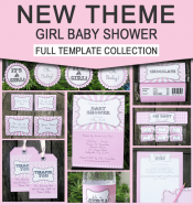 Girl Baby Shower Printables - Editable Templates