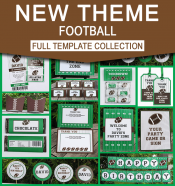 Football Birthday Party Printables - Editable Templates