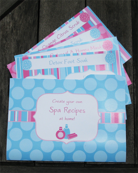 Printable Spa Recipe Folder