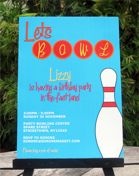 Bowling Birthday Party Invitations | Printable Template