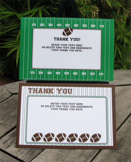 printable football thank you note