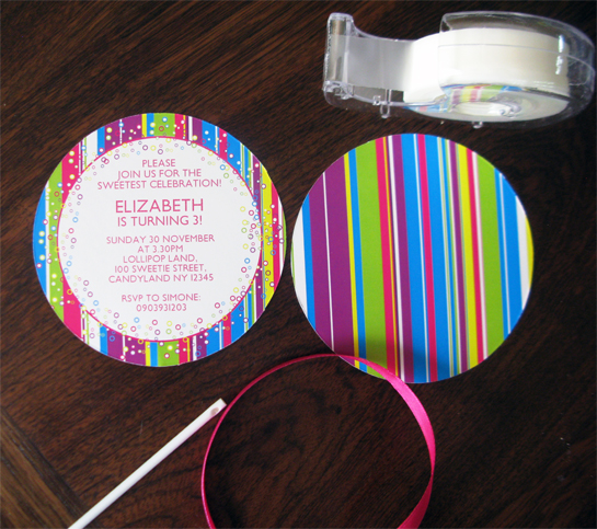 diy lollipop invitation supplies