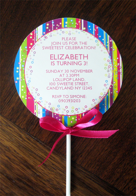 lollipop invitation tutorial