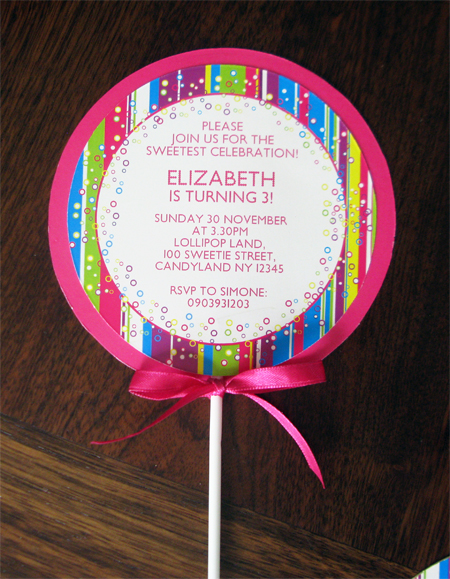 lollipop invitation tutorial