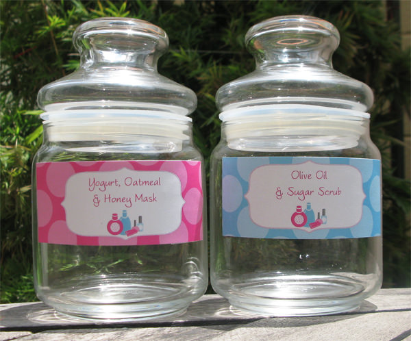 Printable Spa Party Jar Labels