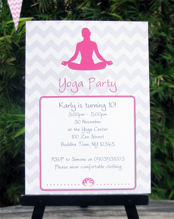 Yoga Birthday Party Invitations | Printable Template